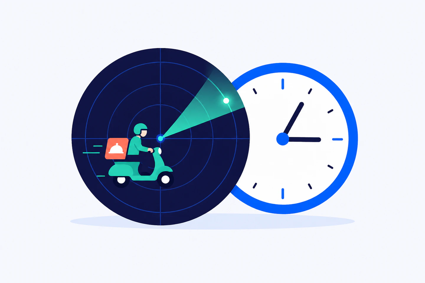 Food delivery conditions monitoring illustration