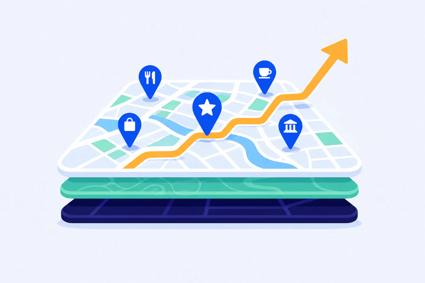 POI analytics and location intelligence illustration