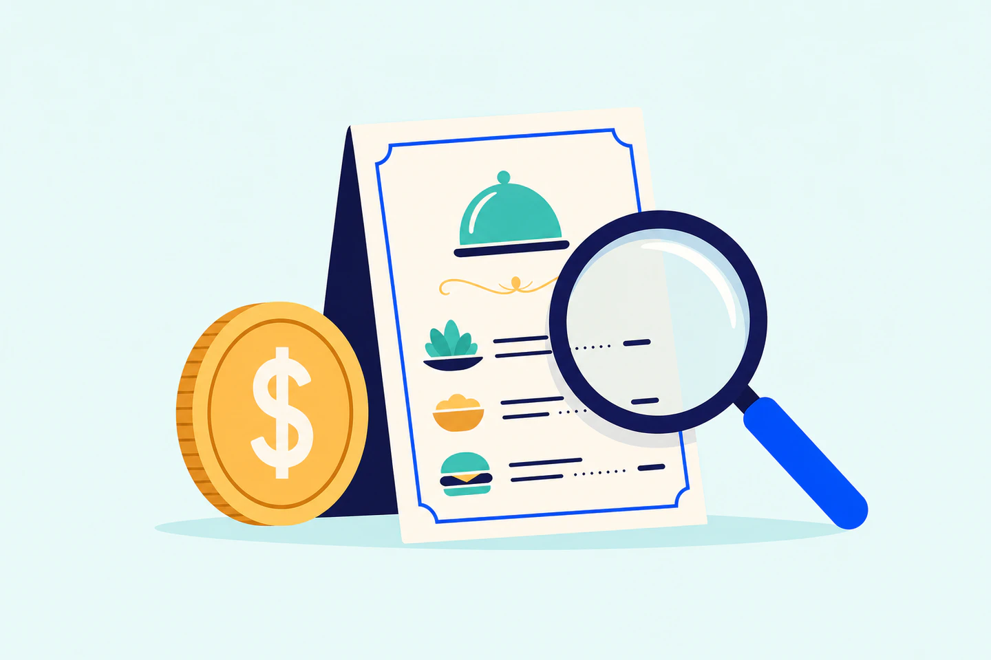 Menu price monitoring dashboard illustration